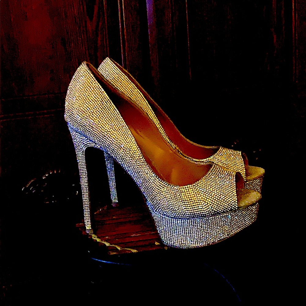Steve Madden Dangerous Crystal 6” heels.